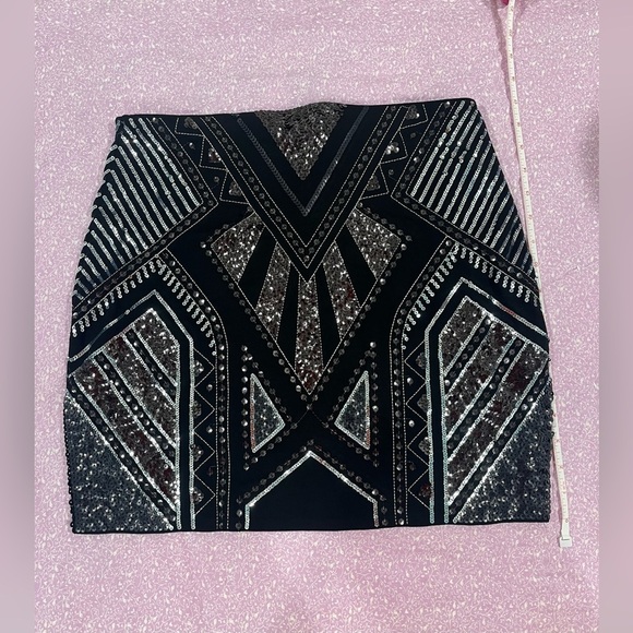 NWT Black and Silver Express Mini Skirt - medium - Picture 2 of 3